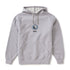 Katin Orb Embroidered Hoodie in heather grey with a central yin-yang sun graphic and front pocket.