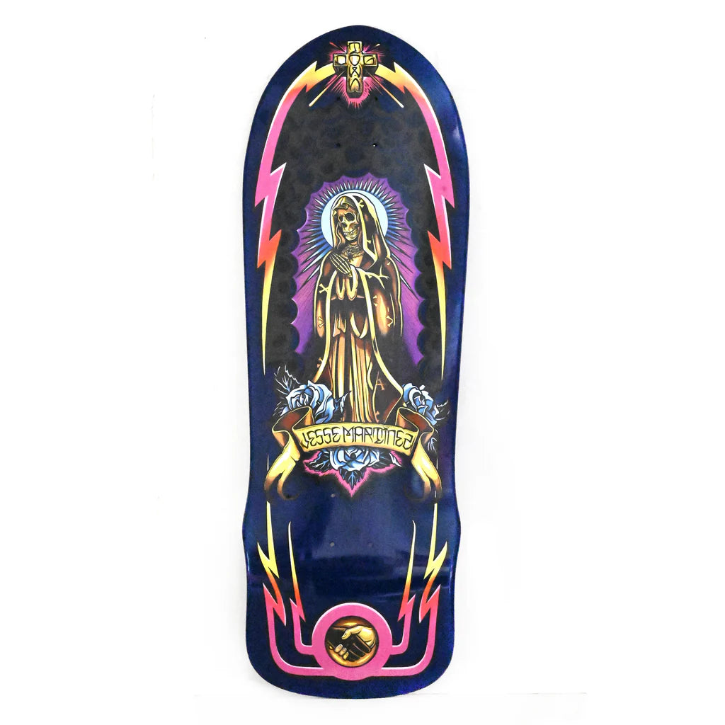 Dogtown Jesse Martinez Guadalupe Handshake 1987 Reissue Deck – Royal Blue Full Dip – 10" x 30.25"
