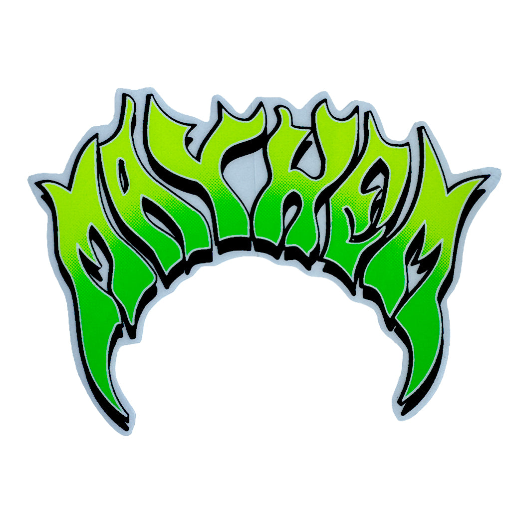 Lost Surfboards Mayhem - Fade Glo Green Sticker 4.25"