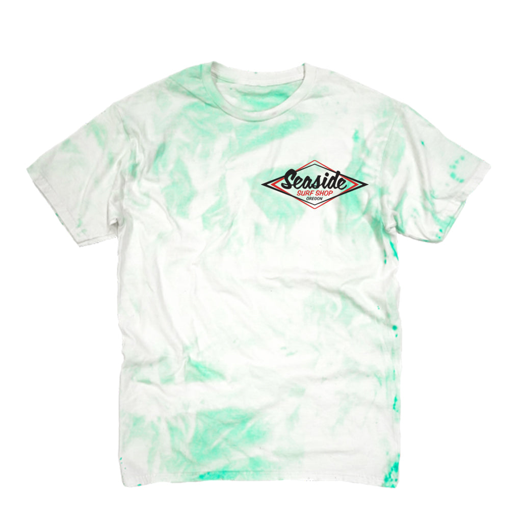 Seaside Surf Garment Dyed Vintage Logo S/S Tee - Sea Mist Tie Dye