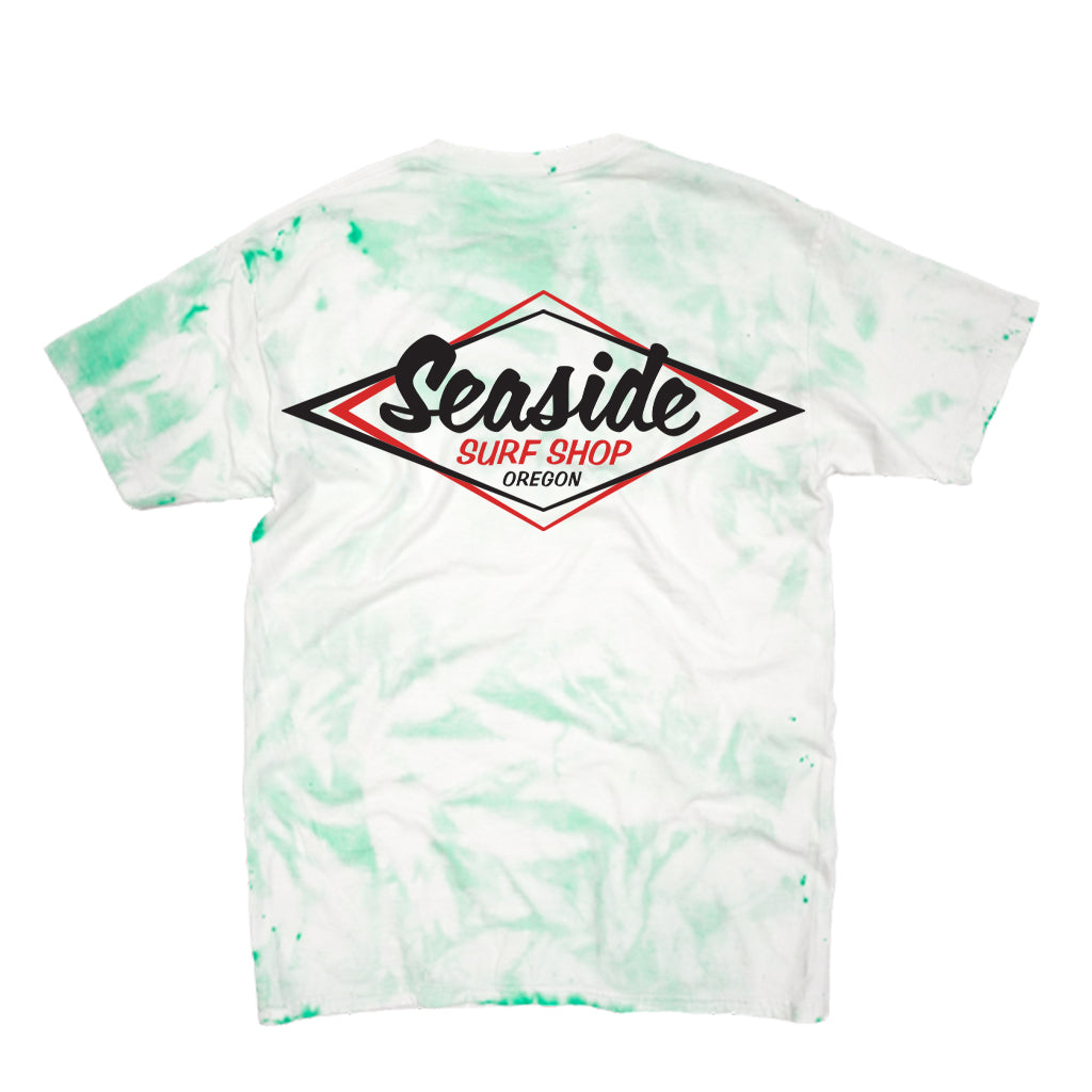 Seaside Surf Garment Dyed Vintage Logo S/S Tee - Sea Mist Tie Dye
