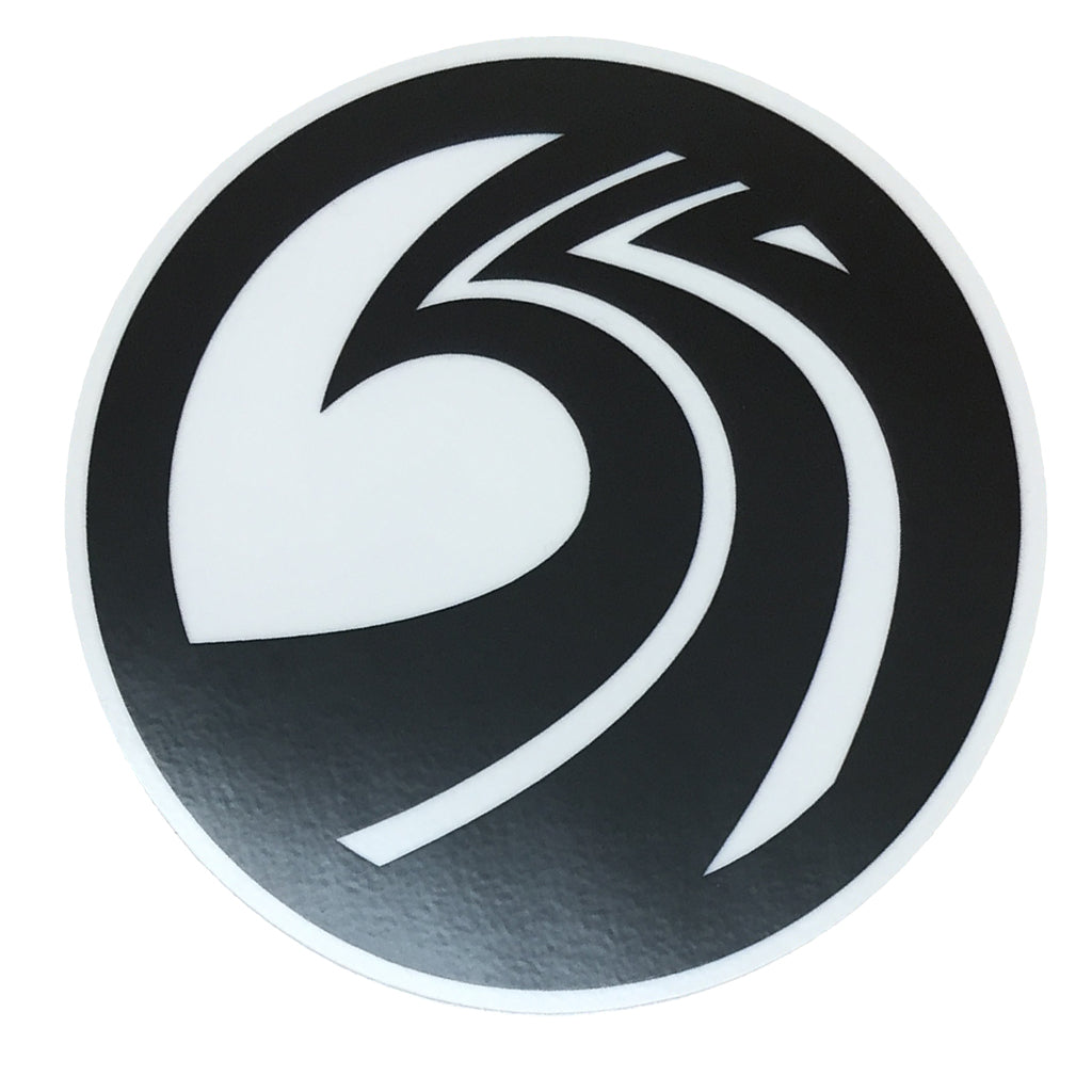 Seaside Surf Shop - New Wave Logo Sticker - 3&quot; Black - Seaside Surf Shop 