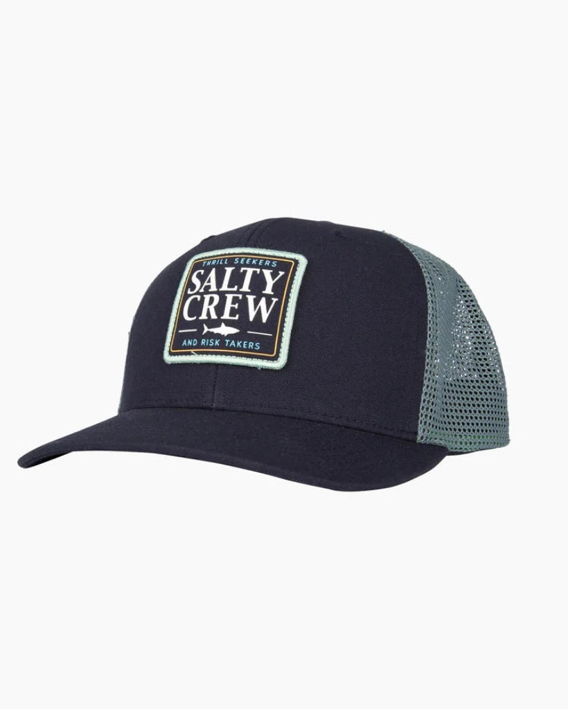 Salty Crew Cruiser Retro Trucker Hat - Navy/Dark Aqua - Seaside Surf Shop 