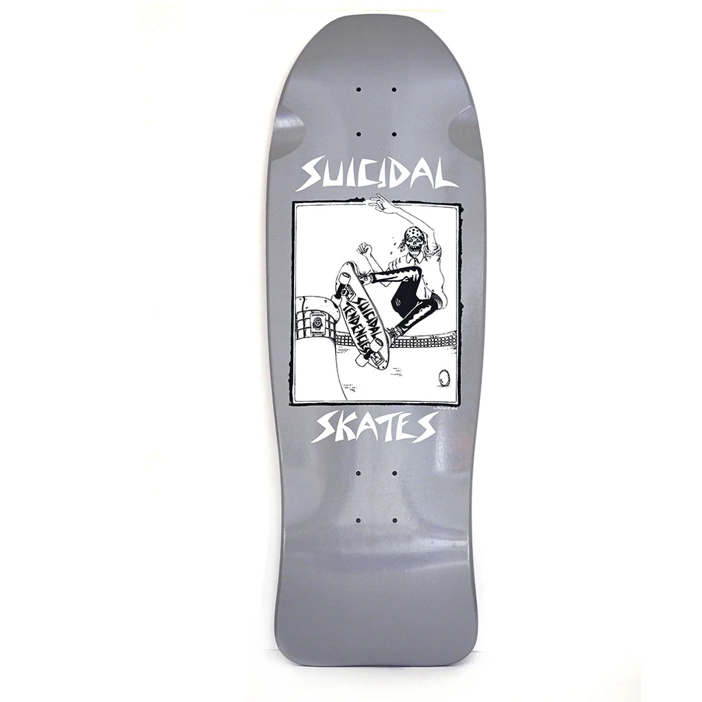 Suicidal Skates Pool Skater 80s Reissue Deck by Dogtown – Grey – 10.125"