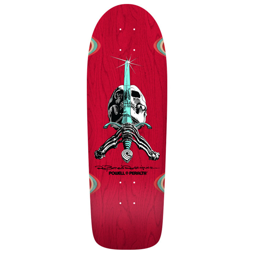 Powell Peralta OG Ray Rodriguez Skull &amp; Sword Reissue Skateboard Deck Red Stain - 10 x 30