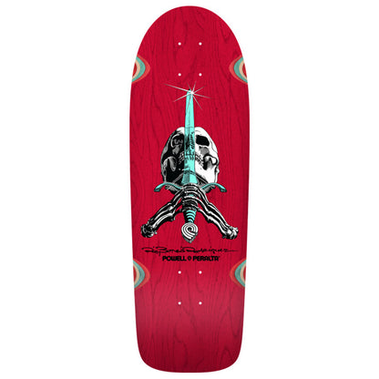 Powell Peralta OG Ray Rodriguez Skull &amp; Sword Reissue Skateboard Deck Red Stain - 10 x 30