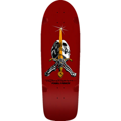 Powell Peralta Ray Rodriguez Skull &amp; Sword Reissue Skateboard Deck Burgundy - 10 x 30