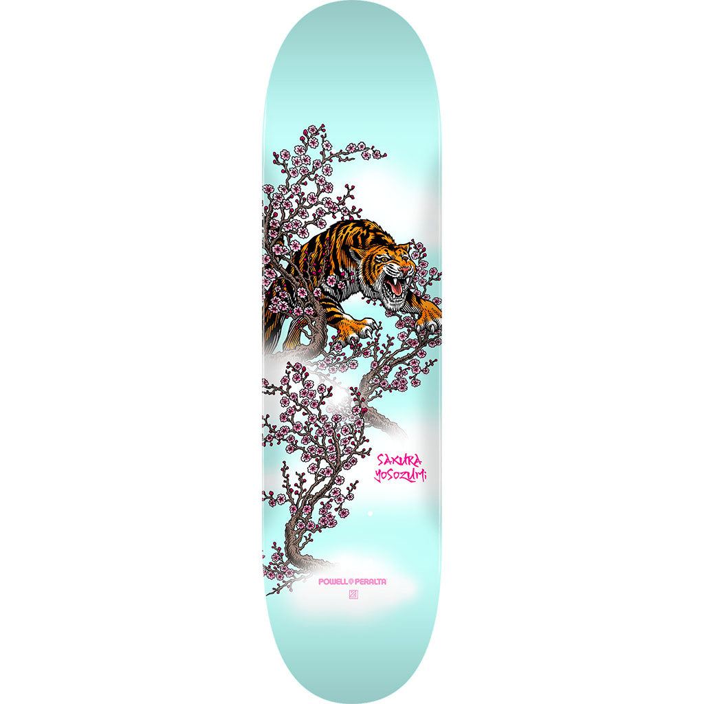 Powell Peralta Yosozumi Tiger Skateboard Deck - 8.25 Lite Blue