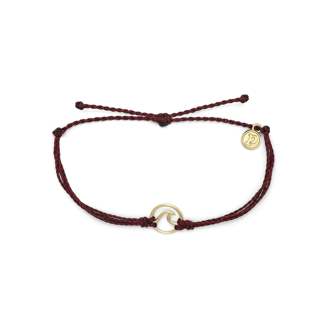 Pura Vida Gold Wave Bracelet - Merlot