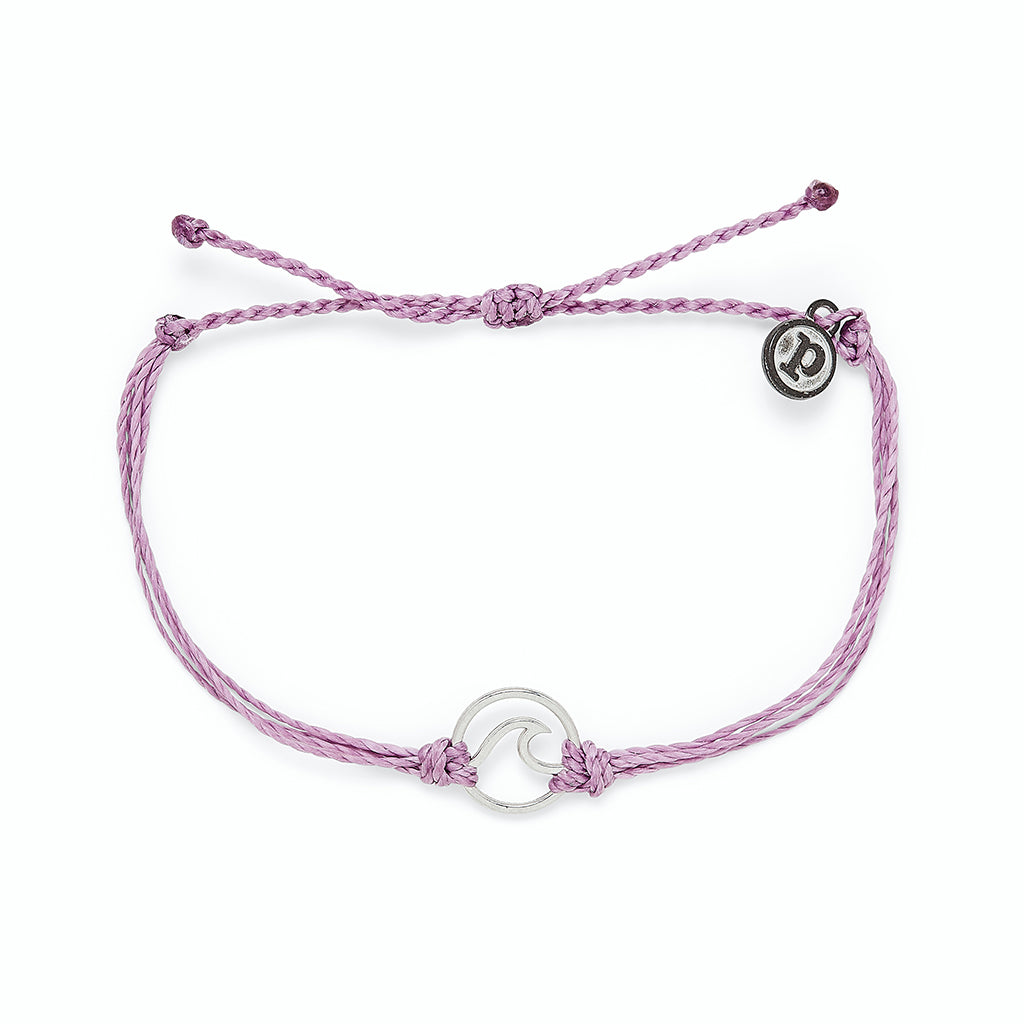 Pura Vida Silver Wave Bracelet - Lavender