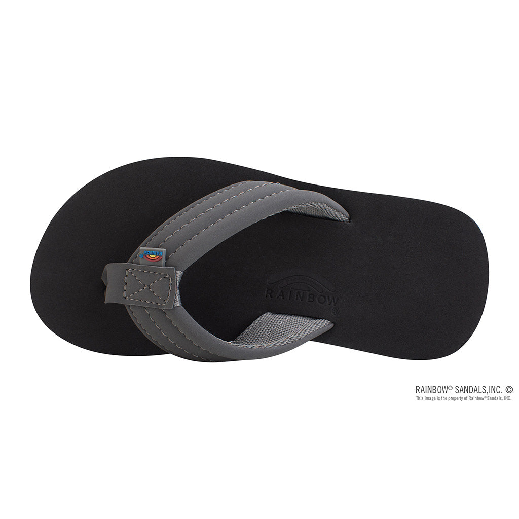 Rainbow The Grombow - Soft Rubber Top Sole with 1&quot; Strap and Pin line - Dark Grey Strap/Pinline Black