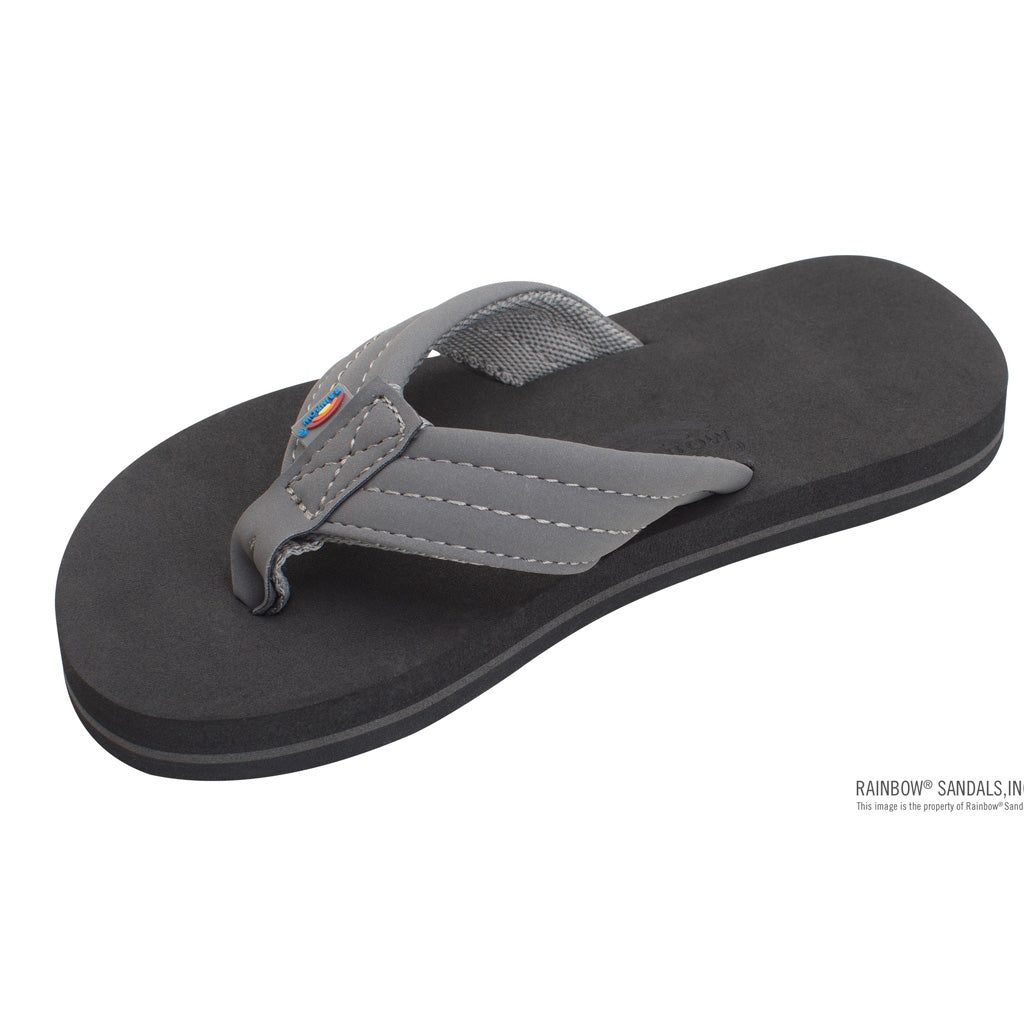 Rainbow The Grombow - Soft Rubber Top Sole with 1&quot; Strap and Pin line - Dark Grey Strap/Pinline Black