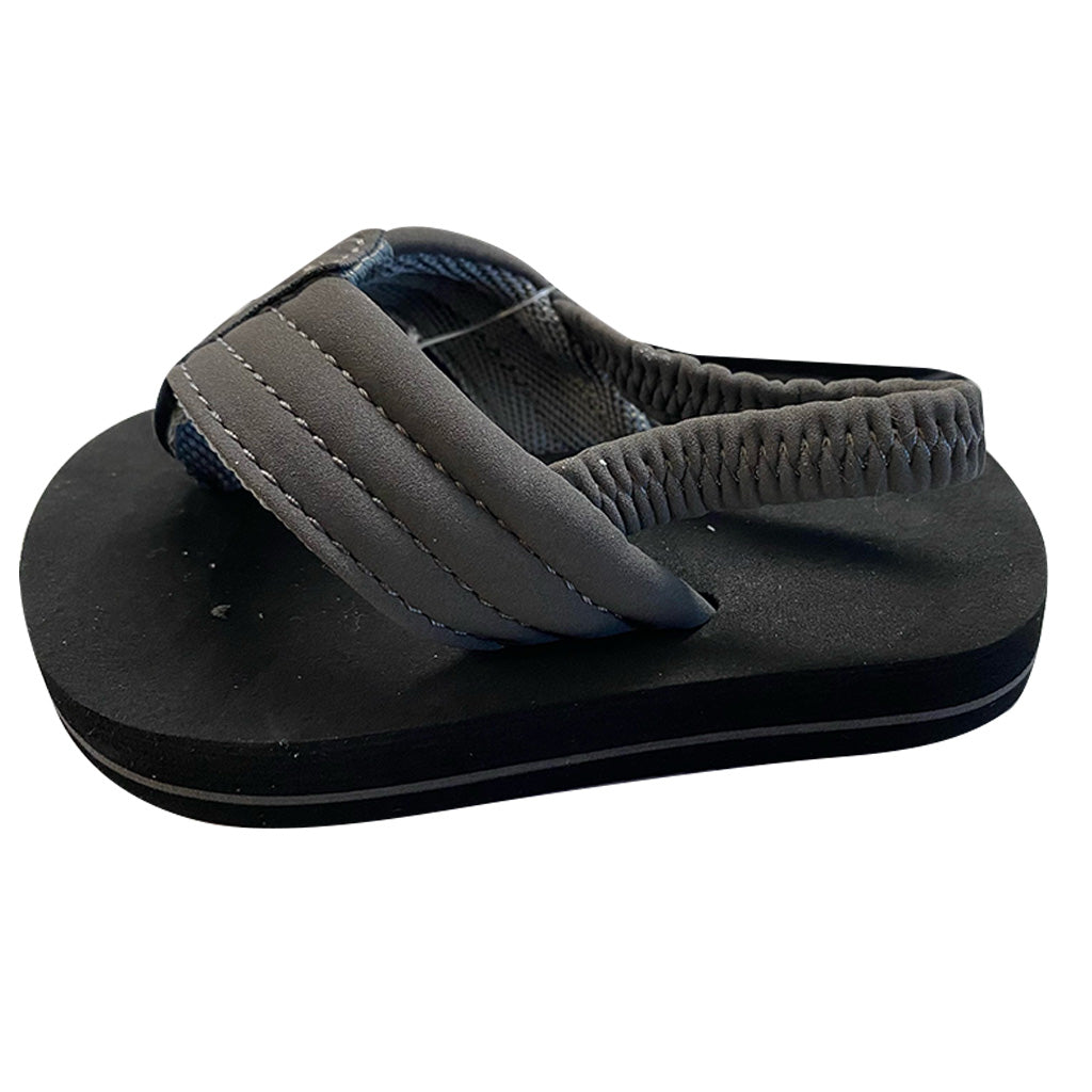 Rainbow The Grombow - Toddler Soft Rubber Top Sole with 1&quot; Strap - Dark Grey Strap/Pinline Black