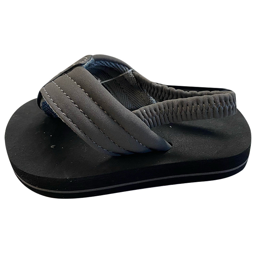 Rainbow The Grombow - Toddler Soft Rubber Top Sole with 1&quot; Strap - Dark Grey Strap/Pinline Black - Seaside Surf Shop 