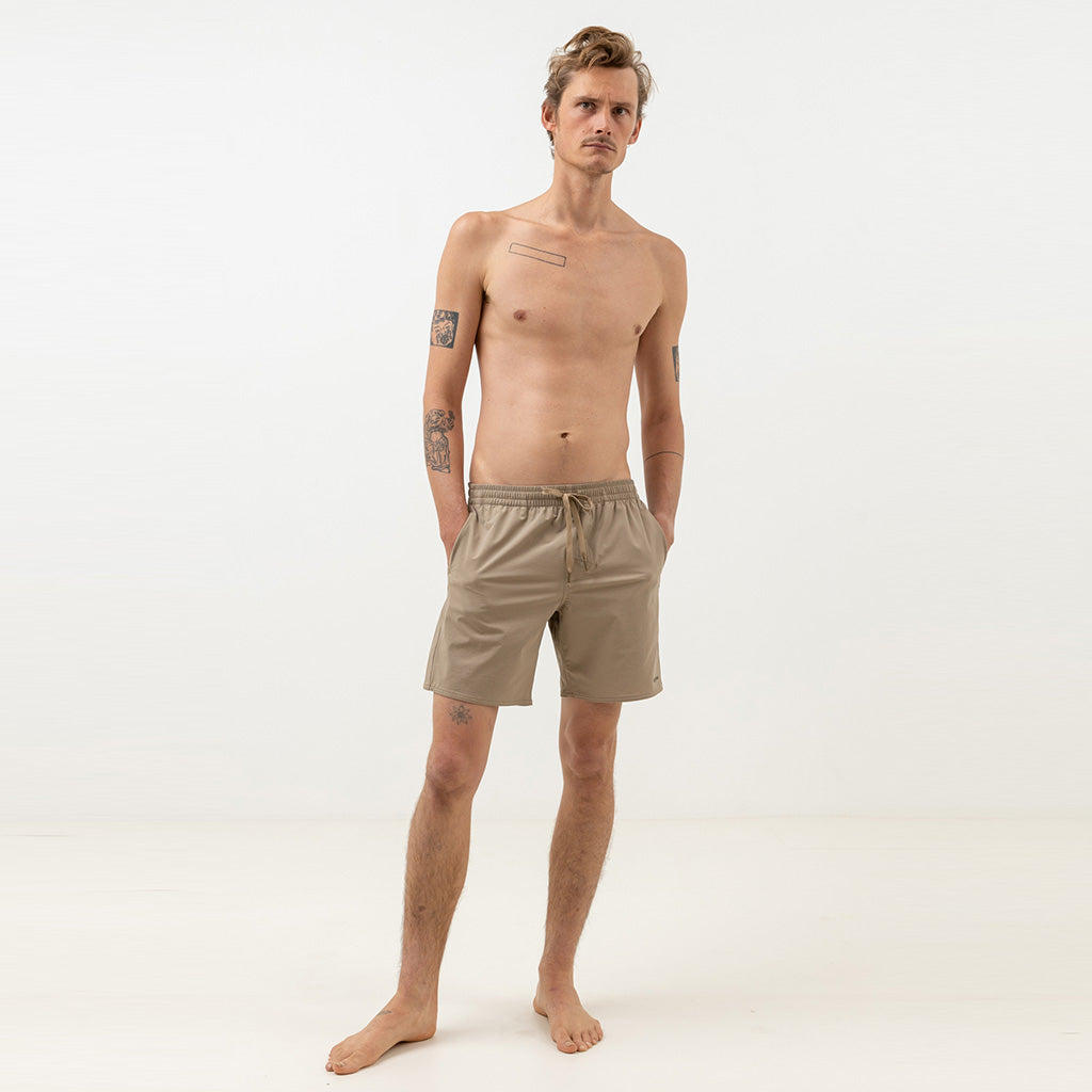Rhythm Mens Textured Stretch Beach Short - Sand