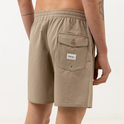 Rhythm Mens Textured Stretch Beach Short - Sand