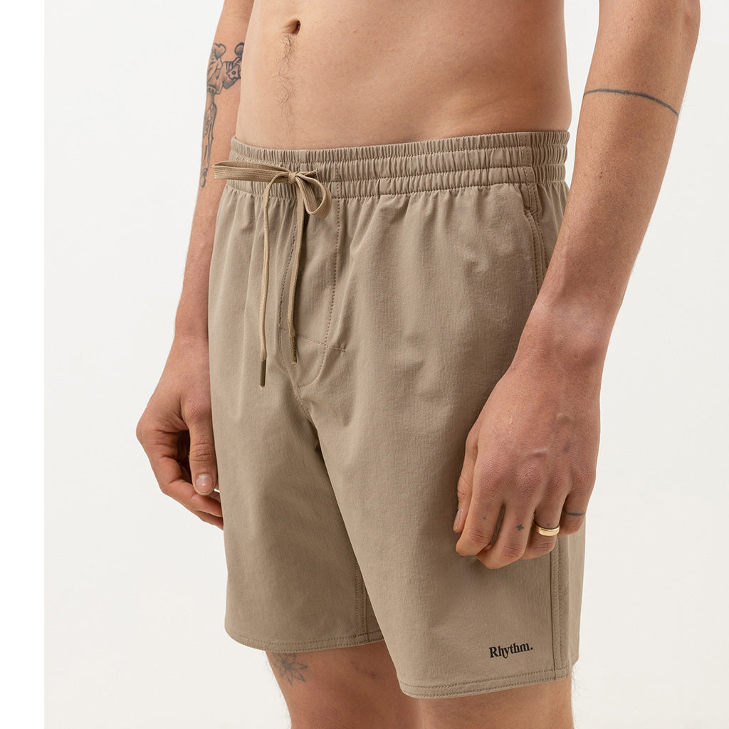 Rhythm Mens Textured Stretch Beach Short - Sand