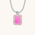 Saint Christopher Rectangular Medal - Hot Pink/Pink