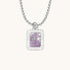 Saint Christopher Rectangular Medal - Lavender/White