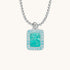 Saint Christopher Rectangular Medal - Teal/Baby Blue