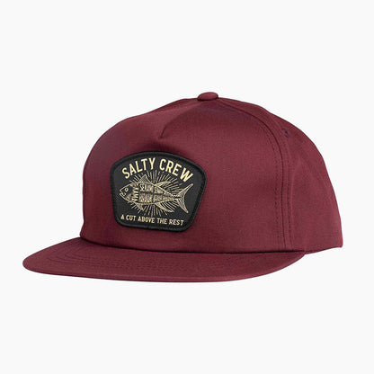 Salty Crew Cut Above 5 Panel Retro Trucker Hat - Burgundy