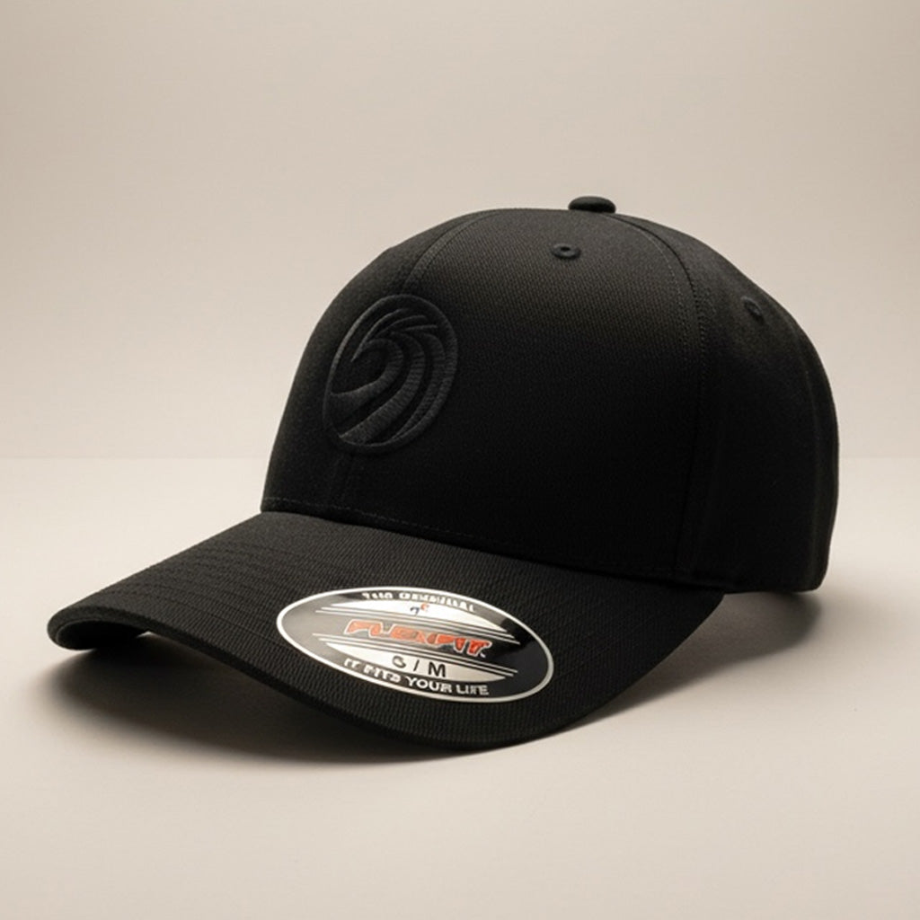 Seaside Surf Shop OG Wave Flexfit Back Cap - Black/Black