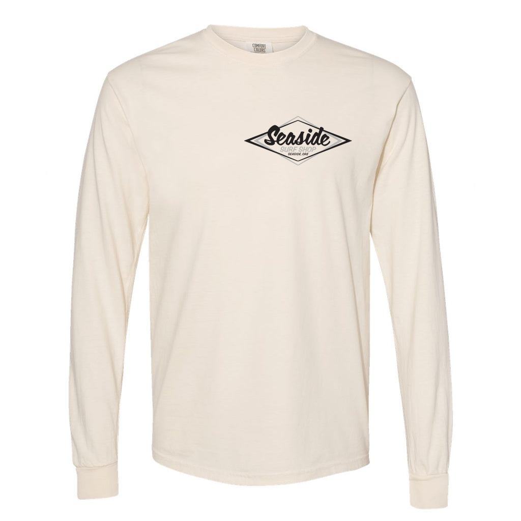 Seaside Surf Garment Dyed Vintage Logo L/S Tee - Ivory