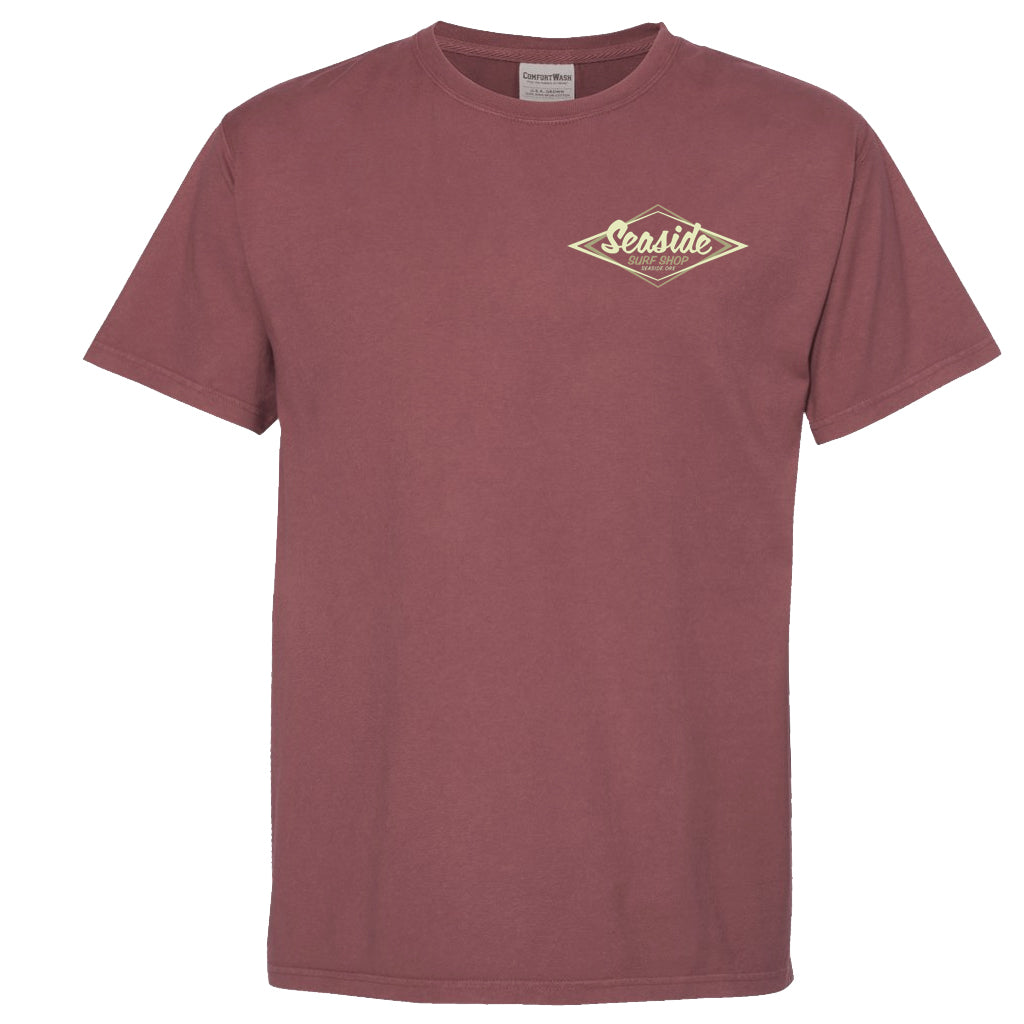 Seaside Surf Garment Dyed Vintage Logo S/S Tee - Maroon