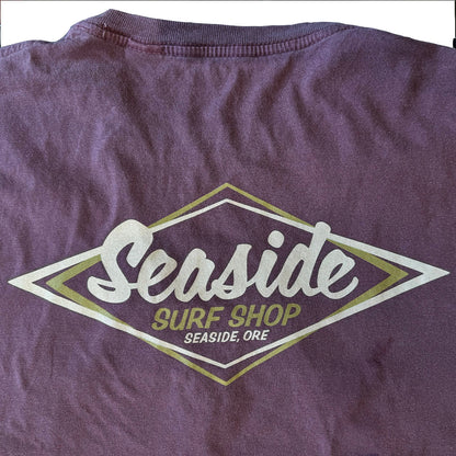 Seaside Surf Garment Dyed Vintage Logo S/S Tee - Maroon
