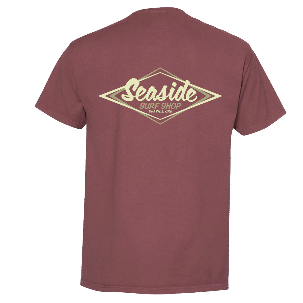 Seaside Surf Garment Dyed Vintage Logo S/S Tee - Maroon