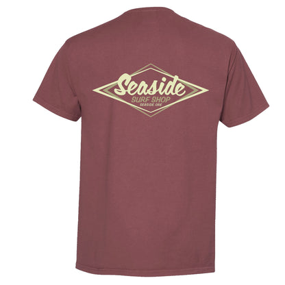 Seaside Surf Garment Dyed Vintage Logo S/S Tee - Maroon