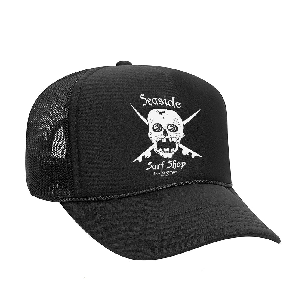 Seaside Surf Shop Crossbones Skull Cap - Black