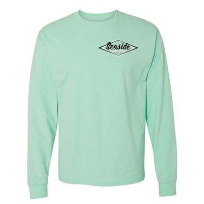 Seaside Surf Shop Mens Vintage Logo L/S Tee - Clean Mint