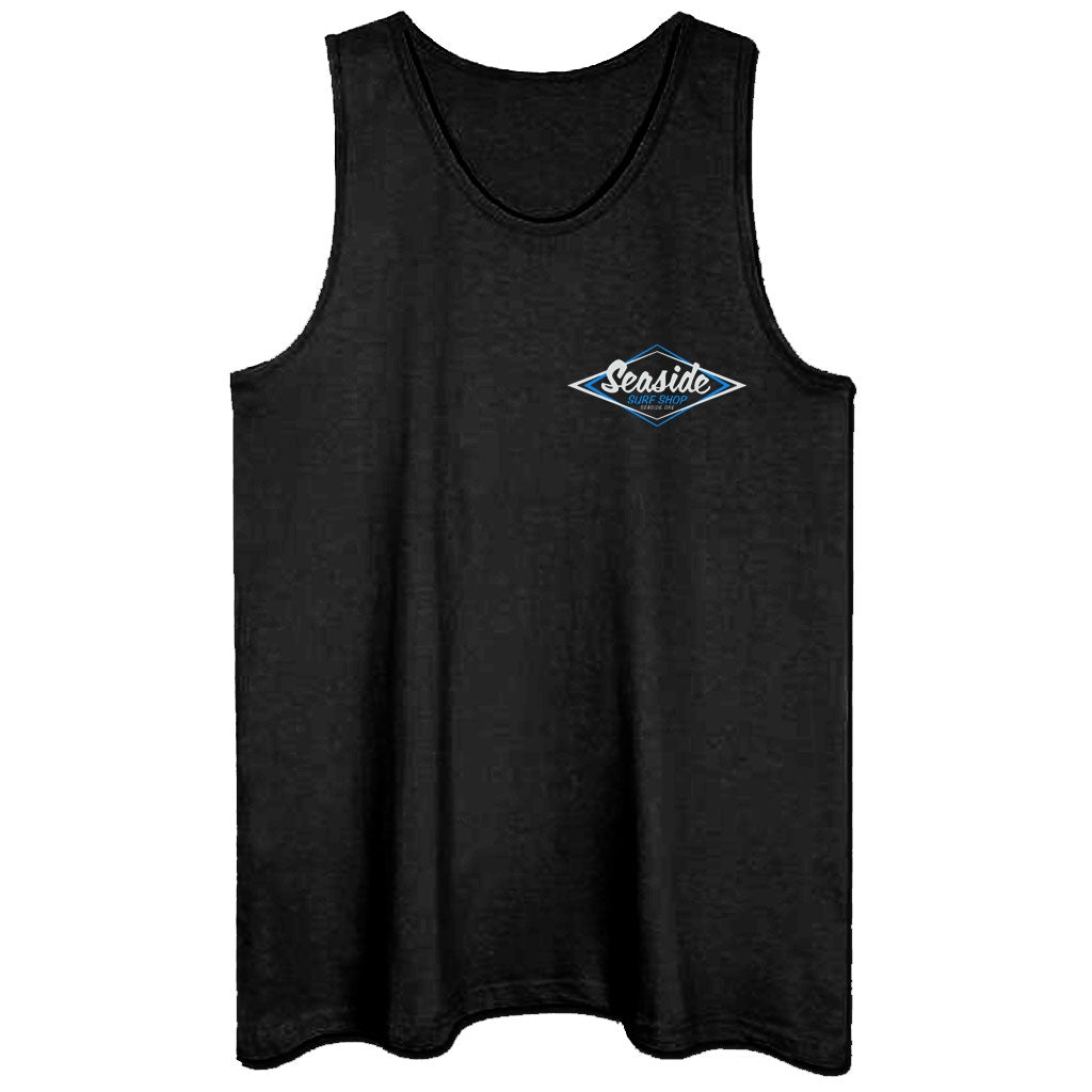 Seaside Surf Shop Mens Vintage Logo Tank - Black/Blue/White