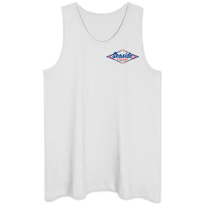 Seaside Surf Shop Mens Vintage Logo Tank - White/Blue Red