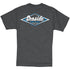 Seaside Surf Shop Mens Vintage Logo Tee - Charcoal Heather/White Blue