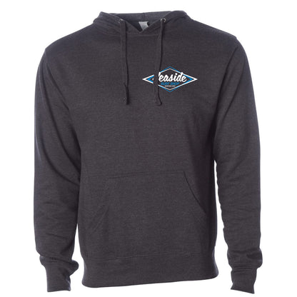 Seaside Surf Shop Midweight Pullover Hoody - Charcoal Heather/White Blue Logo