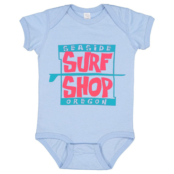 Seaside Surf Shop Surf Rats Onesie Light Blue