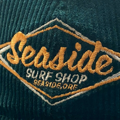 Seaside Surf Shop Vintage Logo Wide Cord Hat - Emerald