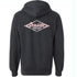 Seaside Surf Shop Womens Midweight Pullover - Charcoal Heather/Pink Logo