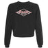 Seaside Surf Shop Womens Raglan Pullover Fleece - Dark Grey/Pink