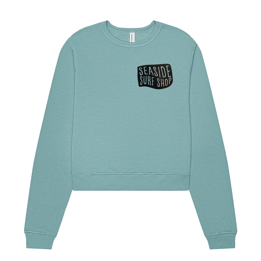 Seaside Surf x Drea Frost - Local Artist Series Womens Crew - Heather Blue Lagoon
