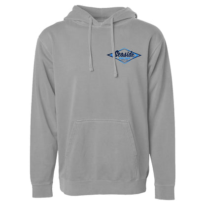 Seaside Surf Shop Mens Vintage Logo Hooded Pullover - Cement
