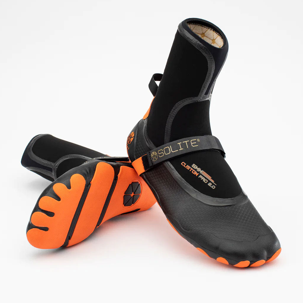 Solite Boots 5mm Custom 2.0 Boot - 2023 Orange/Black - Seaside Surf Shop 