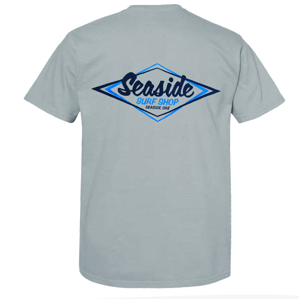 Seaside Surf  Garment Dyed Vintage Logo S/S Tee - Steel Gray