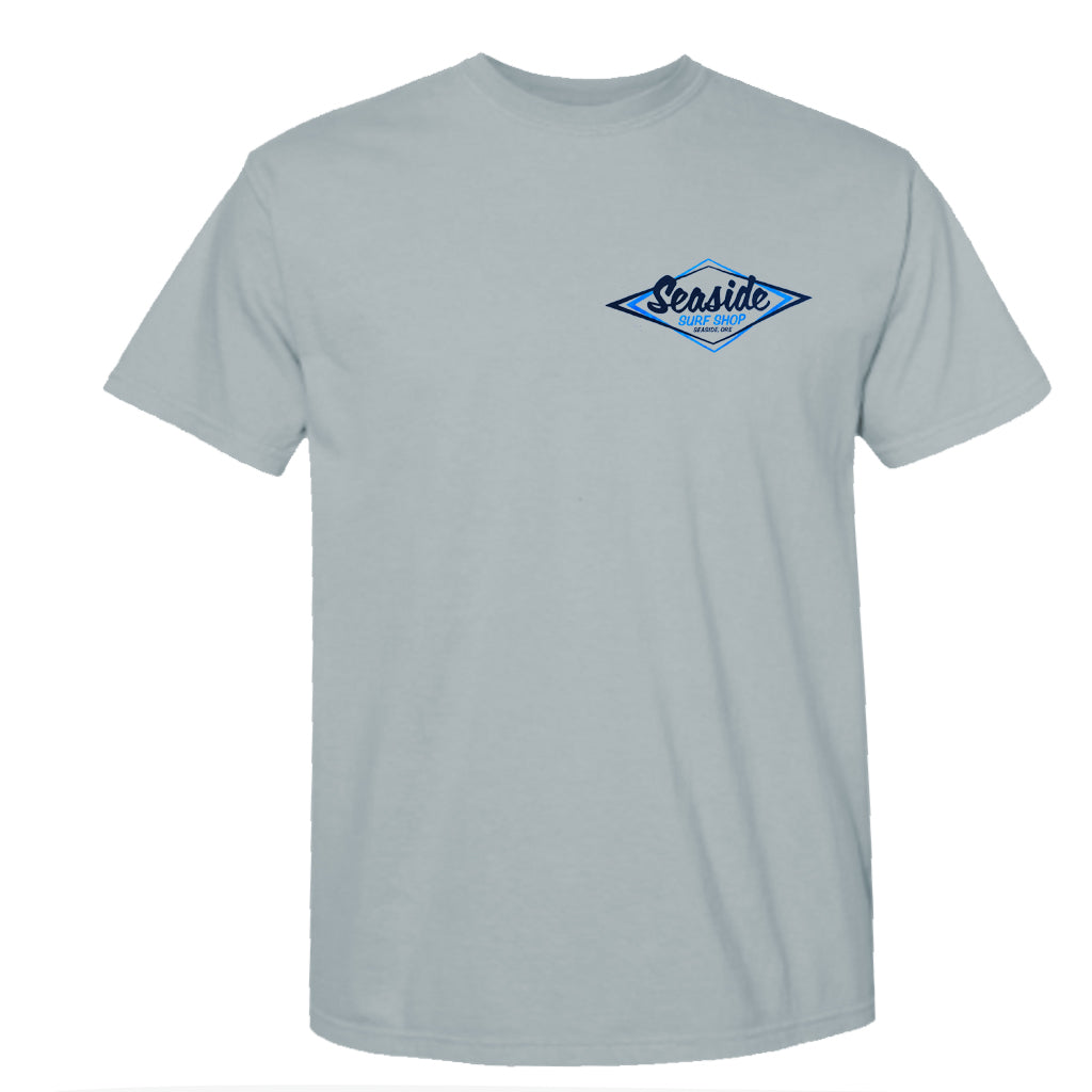 Seaside Surf  Garment Dyed Vintage Logo S/S Tee - Steel Gray