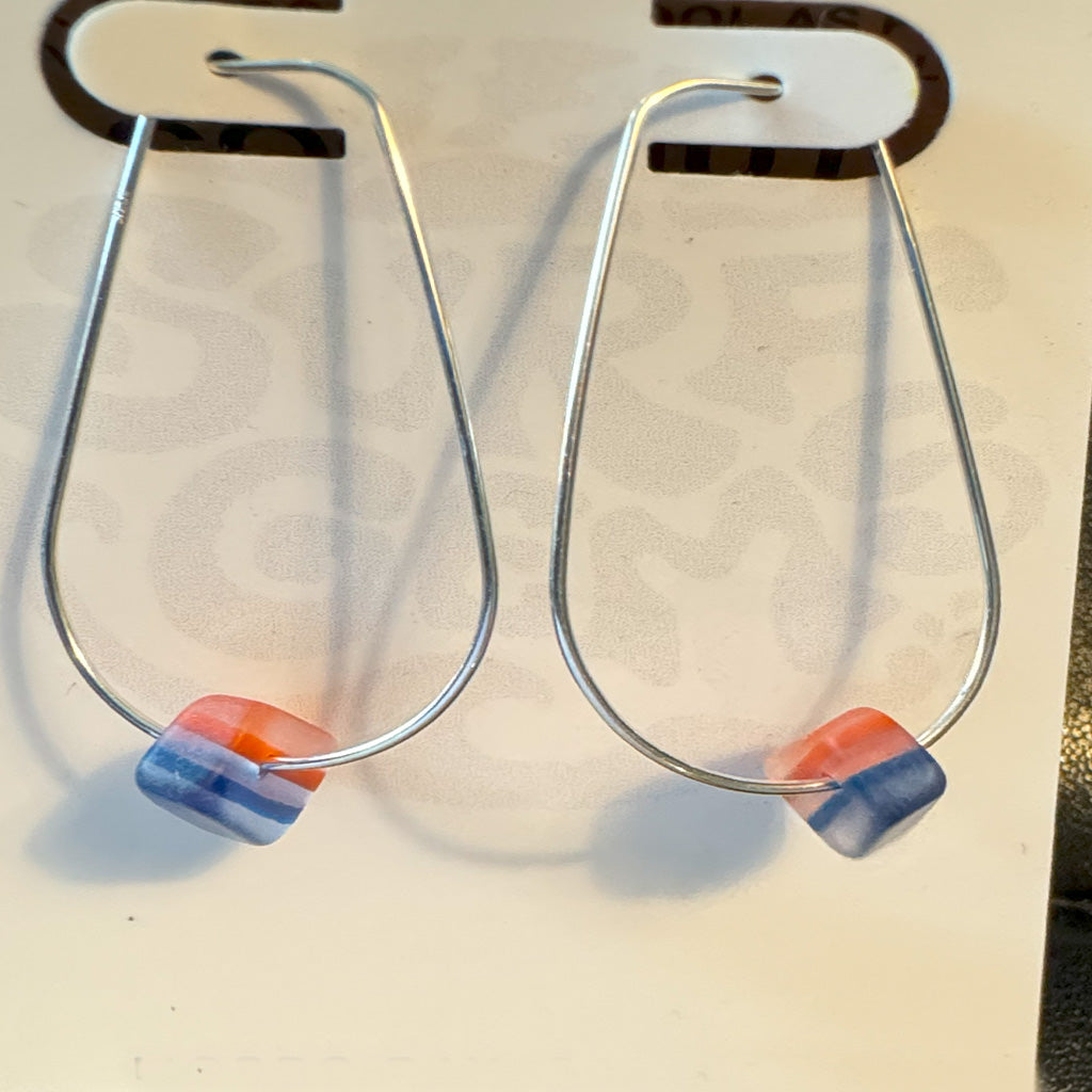 Surf Gems Sustainable Earrings - Clear/Red/Blue