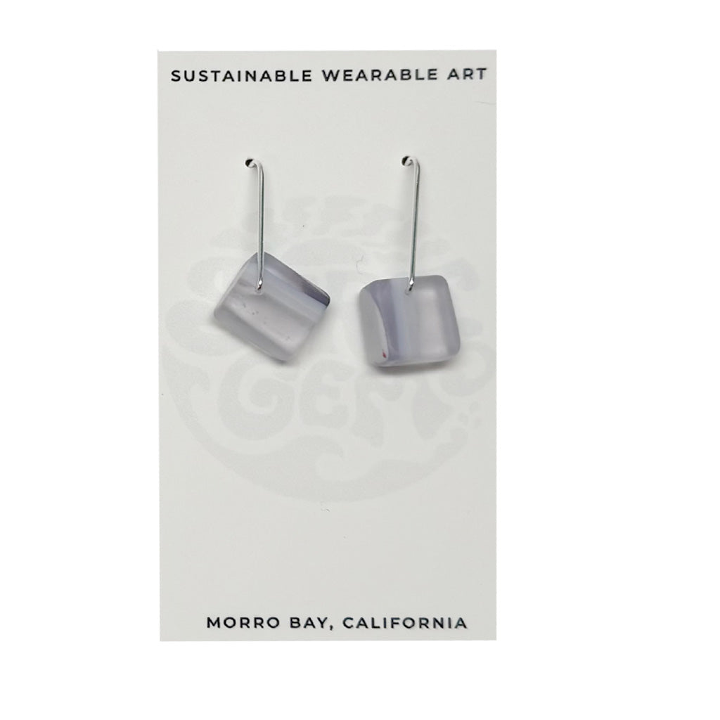 Surf Gems Sustainable Earrings - Clear/White