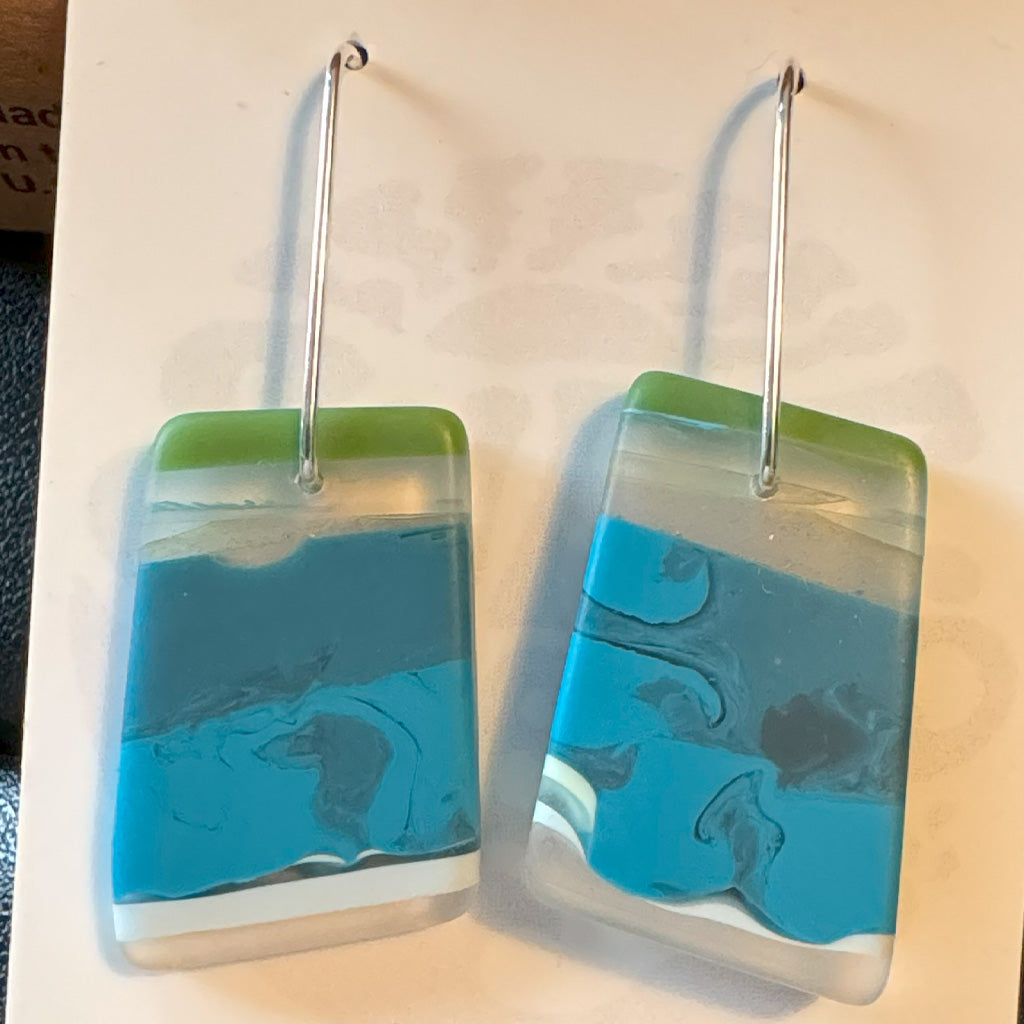 Surf Gems Sustainable Earrings - Irish/Blue/Clear