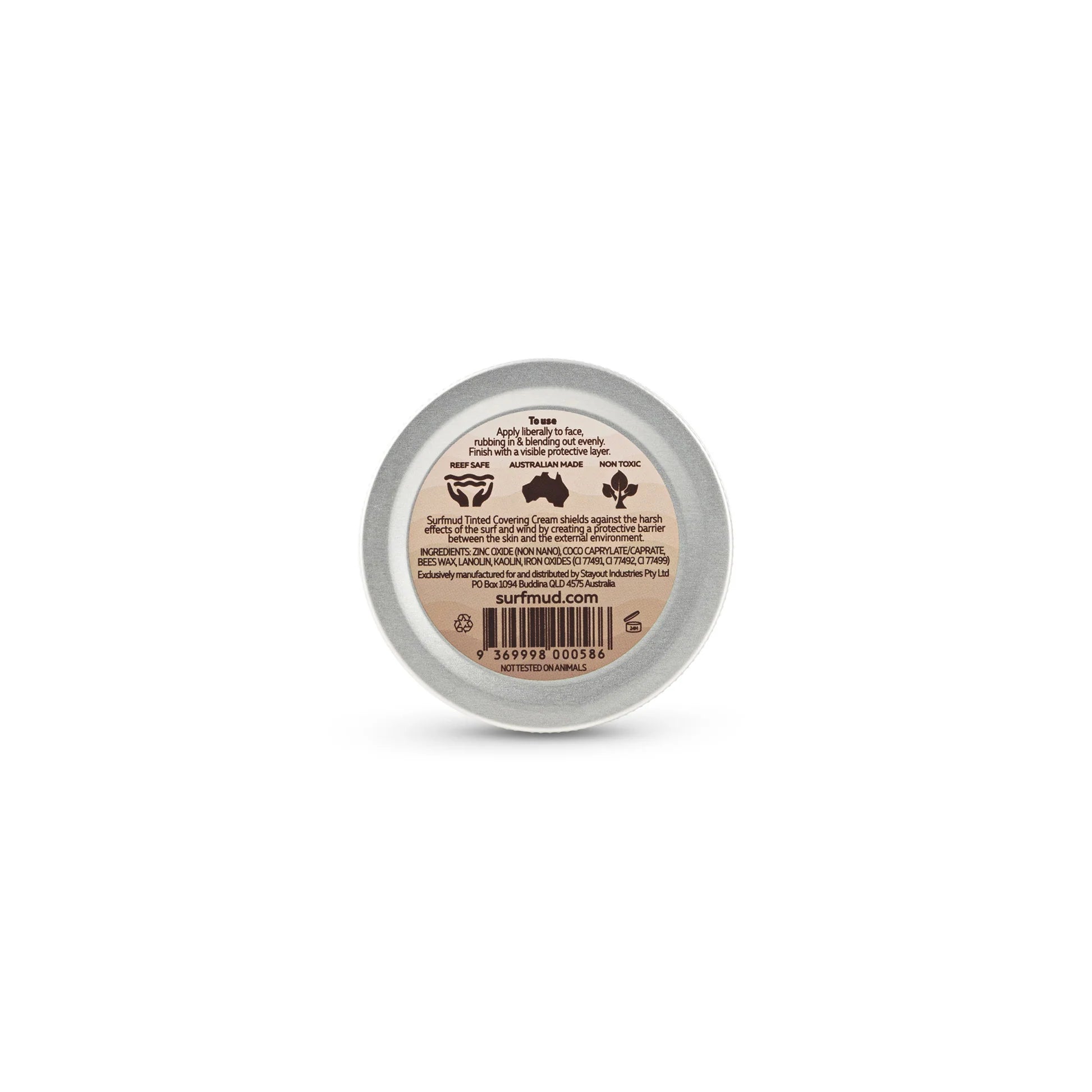 Surfmud Australia - Original Formula Natural Zinc Tinted Covering Cream Sunblock - 45g/1.5oz Tin